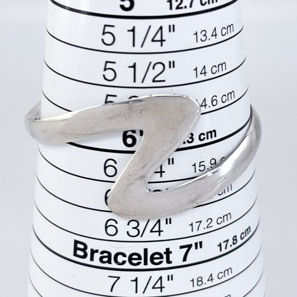 Vintage OuiSi Mexico Taxco TS-01 Sterling Silver 925 Zigzag Cuff Bracelet 6" - Picture 5 of 10